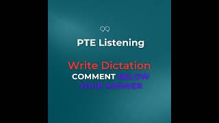 PTE Listening  Write Dictation Comment below your answers english pte ptelistening [upl. by Liek]