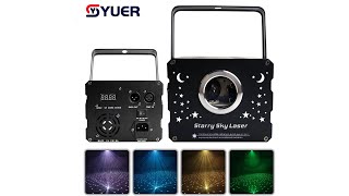 YUER™ Aluminum 500mW RGB full color starry sky Laser Light DMX sound projector laser light [upl. by Pentha]