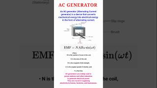 AC Generator  Alternating Current Generator Class 12th  Physics physicssciencefacts [upl. by Aerdnak]