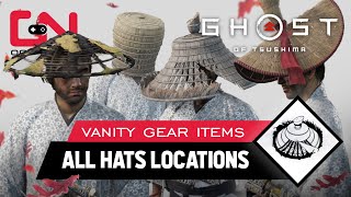 Ghost of Tsushima All HATS Locations amp Showcase  Vanity Gear Items [upl. by Ez]