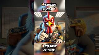 🍗🐔Chickens vs Pigs 🐷🐽aiaigeneratedcartoonstoryfilmepicbattlechickenpig [upl. by Eilatam]