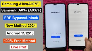 Samsung A10sA03s FRP Bypass Android 111213  Gmail Lock Remove Samsung A107F  A037F Frp Unlock [upl. by Vanthe]