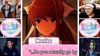 Lets Players Reaction To Monika Knowing Their RealSteam Name  Doki Doki Literature Club [upl. by Aleira642]