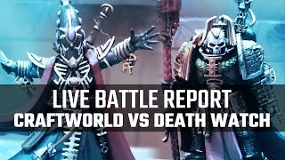 DEATH WATCH vs CRAFTWORLD ELDAR Live 2000 Point 9th Edition Battle Report Warhammer 40K [upl. by Arorua]