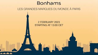 Bonhams  Les Grandes Marques du Monde à Paris  2nd February 2023 [upl. by Melania840]