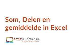 Delen de som en gemiddelde berekenen in Excel [upl. by Motteo]