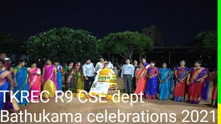 TKREC R9 CSE dept bathukama celebrations 2021bathukama celebrations [upl. by Lydie586]