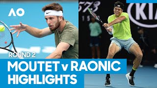 Corentin Moutet vs Milos Raonic Match Highlights 2R  Australian Open 2021 [upl. by Delores]