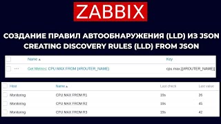 ZABBIX СОЗДАНИЕ ПРАВИЛ АВТООБНАРУЖЕНИЯ LLD ИЗ JSON  CREATING DISCOVERY RULES LLD FROM JSON [upl. by Iinden]