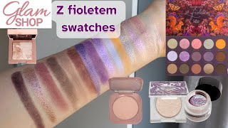 Swatches Glamshop z Fioletem pełna kolekcja  Paleta konturowanie i cienie żelowe [upl. by Artaed]