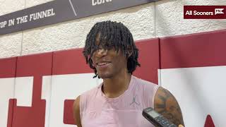 Oklahoma basketball Javian McCollum Interview PreIowa [upl. by Velda139]