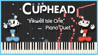 Cuphead Inkwell Isle One  PIANO DUET Synthesia [upl. by Uke58]