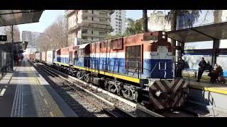 Locomotoras Alco RSD16 en la estación General Urquiza 6 Carguero de NCA  8000 [upl. by Fredella]