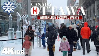 Ottawa Canada 🇨🇦 Winterlude Festival 18 Feb 2024 Events in 4K UHD HDR 60 fps [upl. by Getraer]