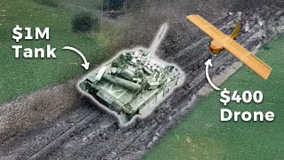 Ukraines flatpack cardboard drones destroying Russian tanks [upl. by Arlana]