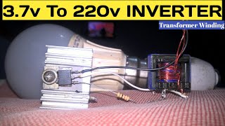 37v to 220v Simple Inverter Circuit  Transformer winding [upl. by Bohman418]