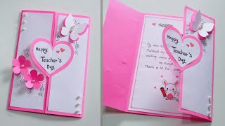 Happy Teachers Day Card 💕 How To Make Teachers Day Card Handmade Teachers Day Card Paper Crafts [upl. by Annaul]