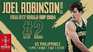 Joel Robinson  Highlights v Philippines  FIBA U17 World Cup 2024 [upl. by Jeffie623]