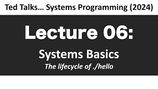 CSCI2467  L06 Systems Basics  Lifecycle of hello [upl. by Amerigo]