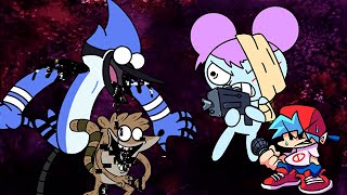 Friday Night Funkin Cartoon Corruption DEMO VS Mordecai amp Rigby Pibby Mod（Final Punchies） [upl. by Ylrebnik]