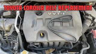 How To Change Serpentine Belt On 2009  2013 Toyota Corolla 18L 2ZRFE [upl. by Ylro]