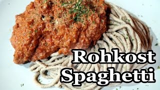 Spaghetti Bolognese Vegan  Glutenfreie Rohkost Nudeln mit deftiger Tomatensoße Einfach genial [upl. by Pavyer]