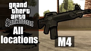 GTA San Andreas Weapons  M4 All Locations [upl. by Oijres]