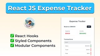 Build An Expense Tracker App using React JS  ReactJS Project for Beginners [upl. by Nytsirhc]