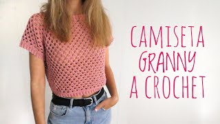 CAMISETA GRANNY  Tutorial crochet [upl. by Lyrehc]