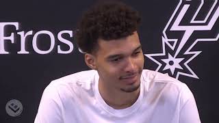 Victor Wembanyamas Postgame Reaction vs Houston Rockets Steven Adams Strength amp Dillion Brooks [upl. by Gievlos]