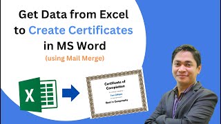 Create Certificate in MS Word with Data from Excel [upl. by Ellehciram]