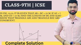 Pythagoras theorem  Ques 13  Exercise 10A  Op Malhotra  ICSE Solution  Class 9th [upl. by Idmann682]