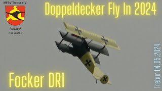 RC FOKKER DRI Doppeldecker Fly In 2024 in Trebur [upl. by Silberman]