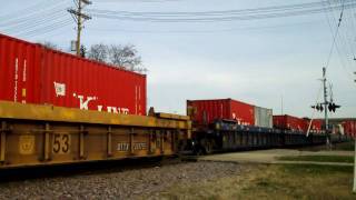 UP 7608 Leads Long Stack Train [upl. by Swain]