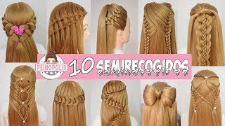 10 SEMIRECOGIDOS  Peinados Faciles y Rapidos con Trenzas para toda ocasion [upl. by Leonard870]