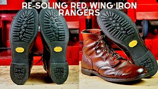 ASMR Red Wing Iron Rangers Resoled with Vibram430 Soles [upl. by Lehcsreh498]