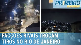 Facções criminosas rivais trocam tiros por disputa de território no RJ  Primeiro Impacto 160224 [upl. by Cirdor529]