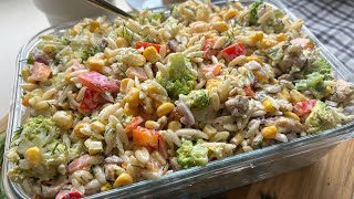 Pasta salad with chicken and broccoli [upl. by Eissolf475]