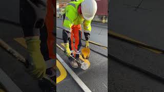 Line painting takes a surprising amount of skill 😮🤩  🎥 Transport Nottingham [upl. by Aramo]