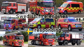 🚒 Brandbilar på utryckning – Fire engines responding in Sweden [upl. by Carma]