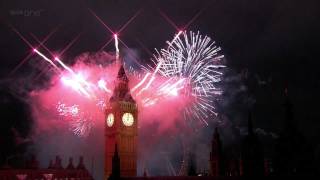 London Fireworks 2012 in full HD  New Year Live  BBC One [upl. by Atinuj]