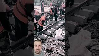 Ingenious skilled workers installing railroad [upl. by Arayt]