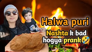 Halwa Puri Nashta with Family I Shopping karty wakt Prank [upl. by Sosanna138]