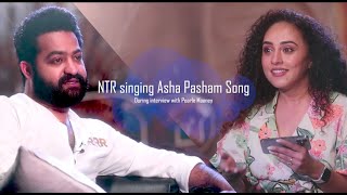 NTR singing Asha Pasham  Pearle Maaney  RRR Interview [upl. by Jarib456]