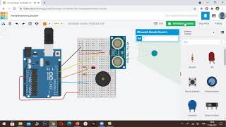 TINKERCAD Ä°LE ARDUÄ°NO  6 MESAFE SENSÃ–RÃœ BUZZER LED VE SERVO MOTOR [upl. by Hurst]