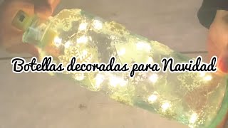 4 ideas para decorar botellas de cristal en Navidad [upl. by Egdamlat]