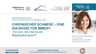 Chronischer Schmerz Frau Prof Dr Claudia Sommer [upl. by Ozne]