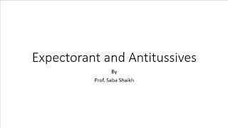 Anti tussive and expectorants [upl. by Morissa693]