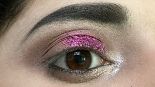 Purple glitter eye shadow look  purple eyeshadow for brown eyes  smokey purple eyeshadow tutorial [upl. by Naugan]