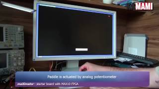 maXimator MAX10 FPGA example project tennis PONG game with HDMI video output [upl. by Tybald]